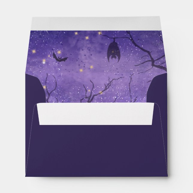 Scary Scary Night Halloween Purple ID946 Envelope (Back (Bottom))