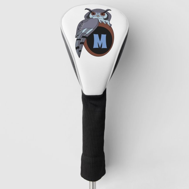 Scary Scop Owl Monogram Golf Head Cover (Front)