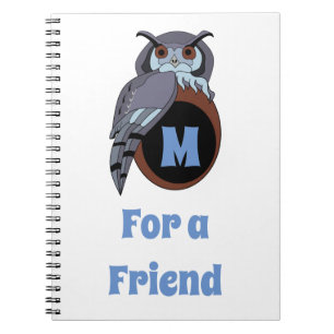 Scary Scop Owl Monogram Notebook