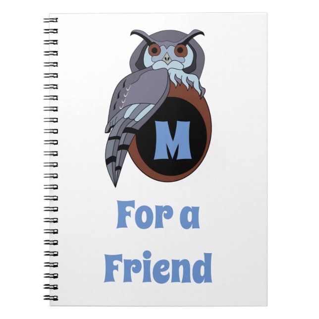 Scary Scop Owl Monogram Notebook (Front)