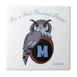Scary Scop Owl Monogram Tile