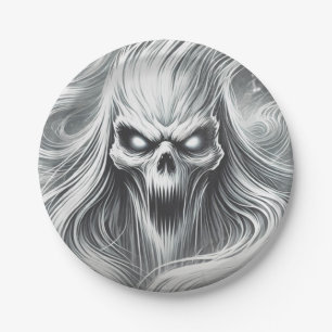Scary Screaming Poltergeist Ghost Halloween Party Paper Plate