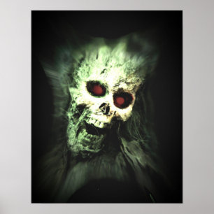 Scary screaming skull poster