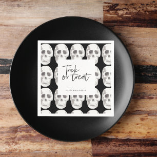 Scary Scull Trick or Treat Halloween Party Napkin