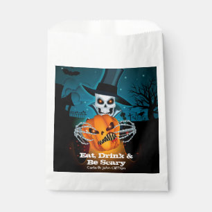 Scary Skeleton and Pumpkin Halloween Favour Bags