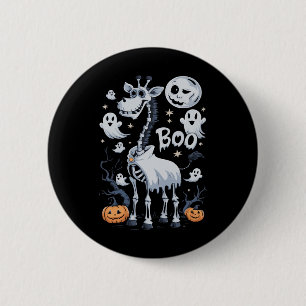 Scary Skeleton Giraffe In Ghosts Halloween 6 Cm Round Badge