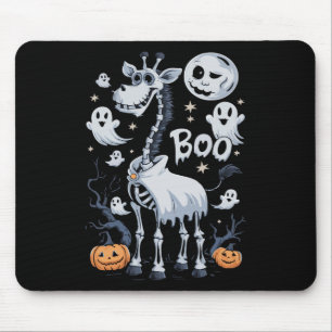 Scary Skeleton Giraffe In Ghosts Halloween  Mouse Pad