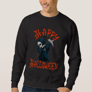 Scary Skeleton Grim Reaper Costume Happy Halloween Sweatshirt