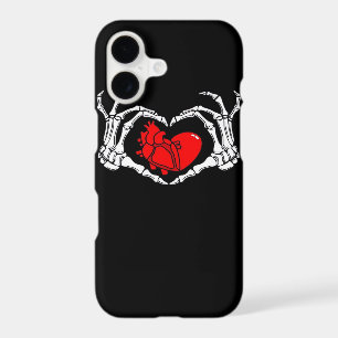 Scary Skeleton Hands And Red Heart Creepy Spooky V