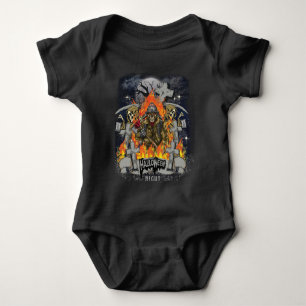 Scary Skeleton In Night Halloween Baby Bodysuit