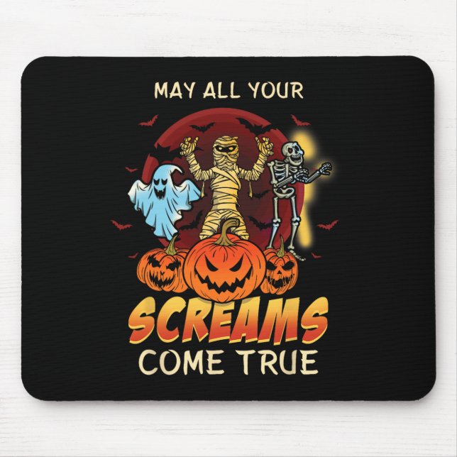Scary Skeleton Monsters Ghost Funny Lazy Creepy Ha Mouse Pad (Front)