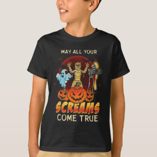 Scary Skeleton Monsters Ghost Funny Lazy Creepy Ha T-Shirt