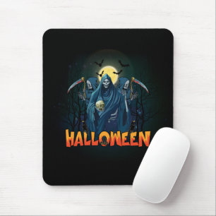 Scary Skeleton Night Halloween, My Halloween Mood. Mouse Pad