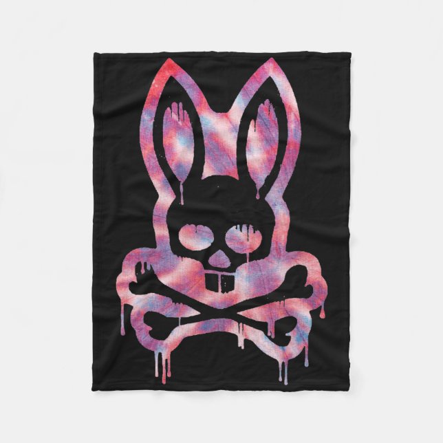 Scary Skull And Crossbones D Rabbit Horror Bunny H Fleece Blanket (Front)