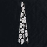 Scary Skull Black & White Halloween Tie | Spooky<br><div class="desc">Add a sharp edge to your spooky style with this Scary Skull Black & White Halloween necktie! Featuring bold skull illustrations on a black background,  this tie is perfect for Halloween parties,  office costume days,  or gothic fashion looks. It's a fun way to dress up without a full costume!</div>