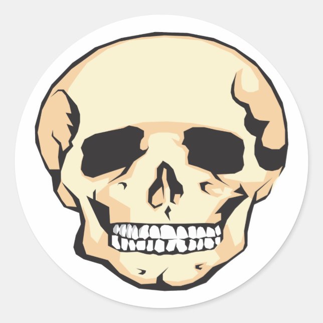 Scary Skull Classic Round Sticker (Front)