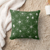 Scary skull Creepmas Christmas Snowflakes green