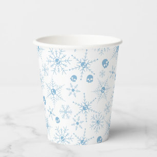 Scary skull Creepmas Christmas Snowflakes Paper Cups