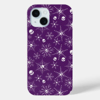 Scary skull Creepmas Christmas Snowflakes purple