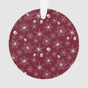 Scary skull Creepmas Christmas Snowflakes red Ornament