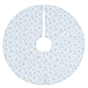 Scary skull Creepmas Christmas Snowflakes white Brushed Polyester Tree Skirt