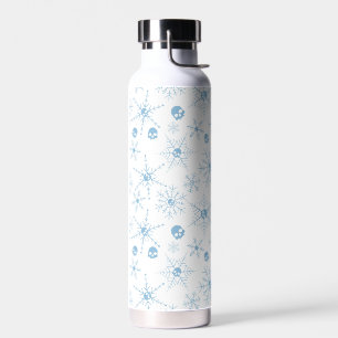 Scary skull Creepmas Christmas Snowflakes white Water Bottle