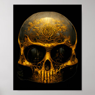 Scary Skull Face For A Creepy Halloween Costume Poster