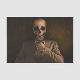 Scary Skull Man in Suit Tissue Paper