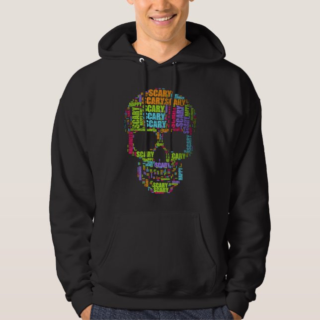 Scary Skull Scary Halloween Hoodie (Front)
