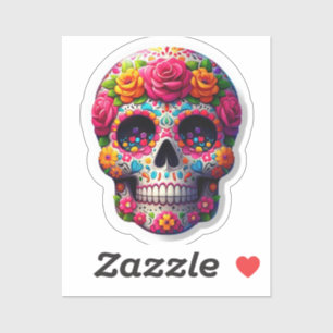 SCARY SKULL WITH LIVE FLOWERS