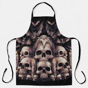 SCARY SKULLS AND BATS APRON
