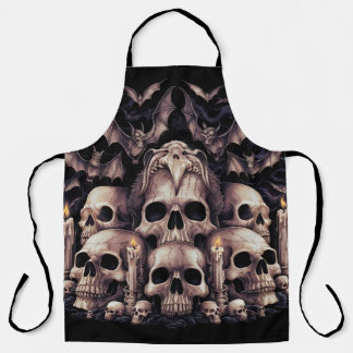 SCARY SKULLS AND BATS APRON