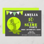 Scary Slime Monster Green Slime Birthday Party Invitation<br><div class="desc">Funny and Scary Slime Monster Slime Birthday Party Invitation for kids // Funny slime birthday party card. The design has a fun and scary green slime monster. Personalise this birthday invite with a child`s name, age and personalise all the data on the invitation. Great as a birthday party invitation for...</div>