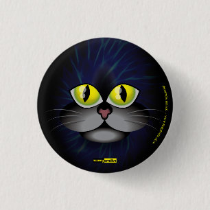 Scary Smiles - Black Cat 3 Cm Round Badge