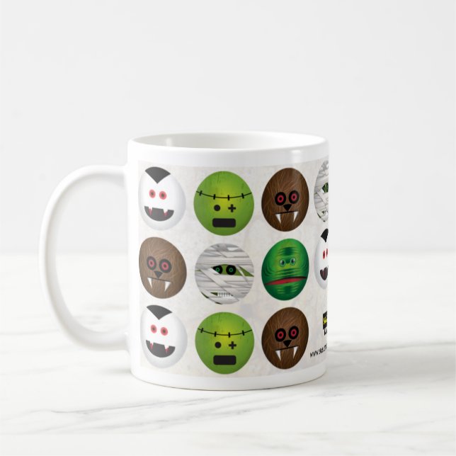 Scary Smiles -  Classic Monsters - marble Coffee Mug (Left)