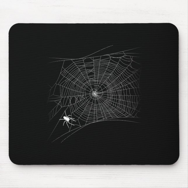 Scary Spider Web - Black Widow Halloween  Mouse Pad (Front)