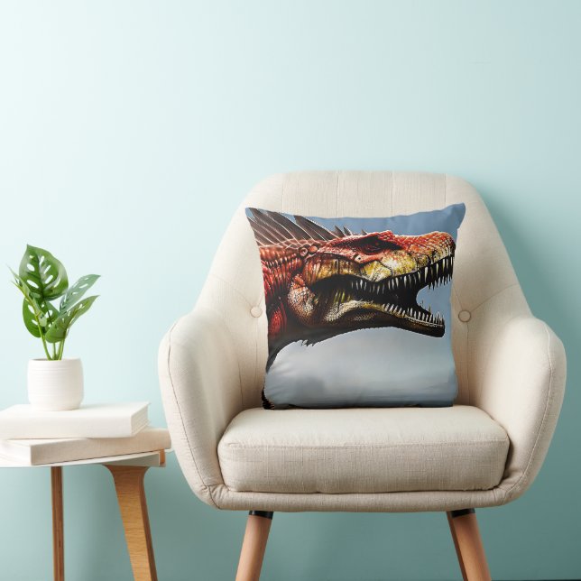 Scary Spinosaurus Dinosaur, Cushion (Chair)