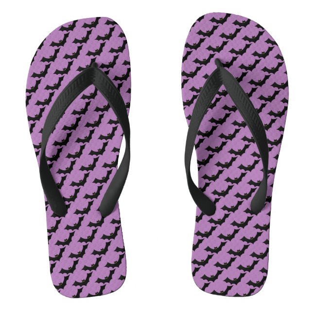 Scary Spooky Black Bats Pattern Jandals (Footbed)