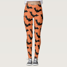 Scary Spooky Halloween Bat Pattern Black Orange