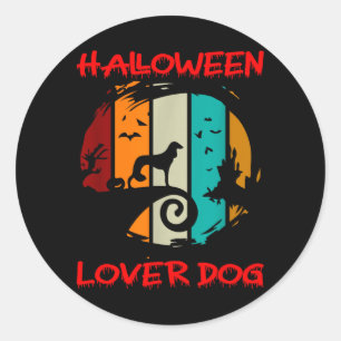 Scary Spooky Halloween Lover Dog Classic Round Sticker