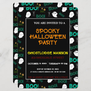  SCARY SPOOKY HALLOWEEN PARTY INVITATION