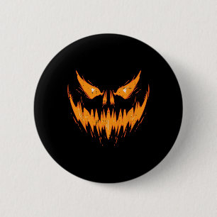 Scary Spooky Jack O Lantern Face Pumpkin Halloween 6 Cm Round Badge