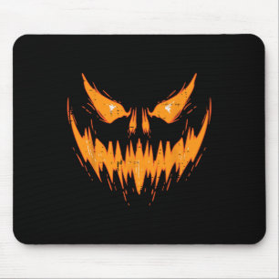 Scary Spooky Jack O Lantern Face Pumpkin Halloween Mouse Pad