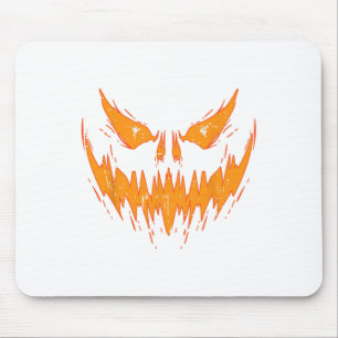 Scary Spooky Jack O Lantern Face Pumpkin Halloween Mouse Pad