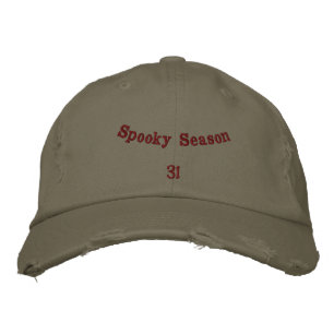 Scary Spooky Season Scotland Blue Halloween Haunt Embroidered Hat