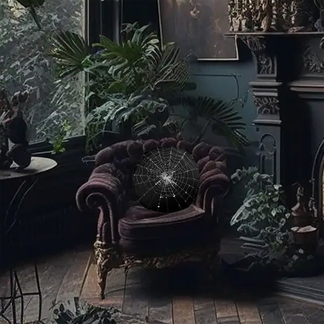 Scary Spooky Spider Web Round Cushion (Creator Uploaded)