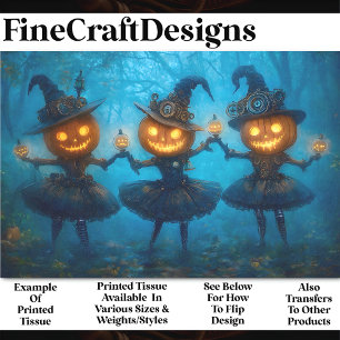 Scary Steampunk Tutu Pumpkin Girls  AB9 Decoupage Tissue Paper