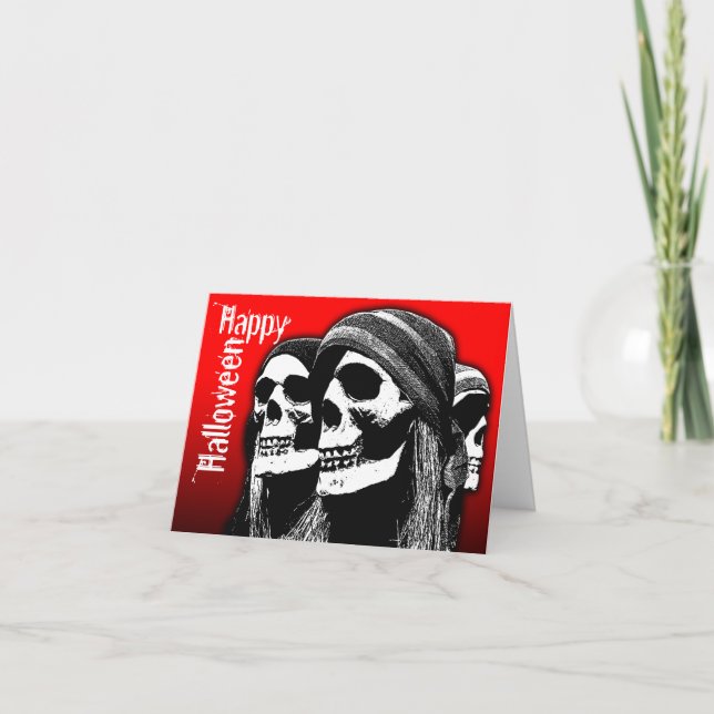Scary Surprise Halloween Card Pirate Skull 1 (Front)
