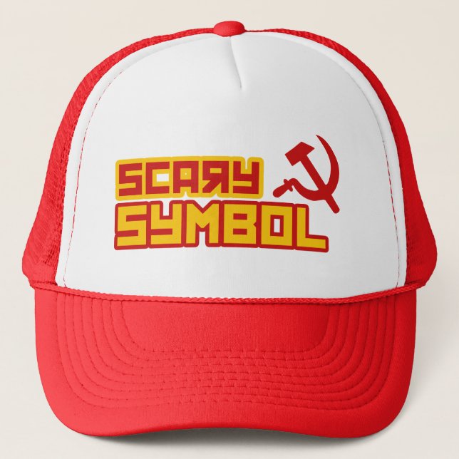 Scary Symbol Hammer and Sickle Trucker Hat (Front)