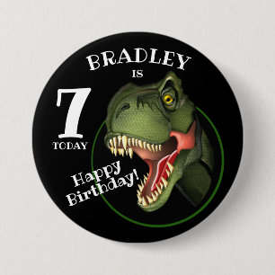 Scary T-Rex Dinosaur Kids Age 7.5 Cm Round Badge